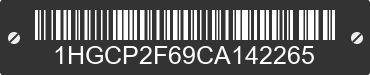 2012 HONDA Accord 1HGCP2F69CA142265 VIN decoded