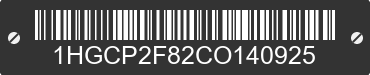 2012 HONDA Accord 1HGCP2F82CO140925 VIN decoded
