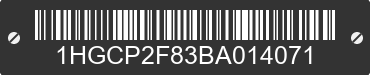 2011 HONDA Accord 1HGCP2F83BA014071 VIN decoded