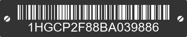 2011 HONDA Accord 1HGCP2F88BA039886 VIN decoded