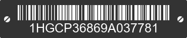 2009 HONDA Accord 1HGCP36869A037781 VIN decoded
