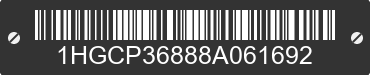 2008 HONDA Accord 1HGCP36888A061692 VIN decoded