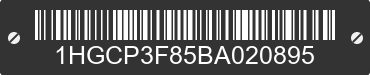 2011 HONDA Accord 1HGCP3F85BA020895 VIN decoded
