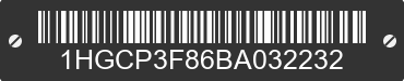 2011 HONDA Accord 1HGCP3F86BA032232 VIN decoded