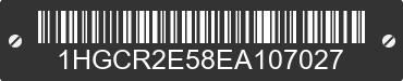 2014 HONDA Accord 1HGCR2E58EA107027 VIN decoded