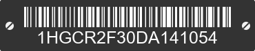 2013 HONDA Accord 1HGCR2F30DA141054 VIN decoded