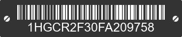 2015 HONDA Accord 1HGCR2F30FA209758 VIN decoded