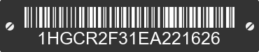 2014 HONDA Accord 1HGCR2F31EA221626 VIN decoded