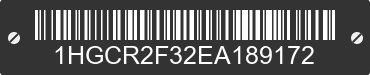 2014 HONDA Accord 1HGCR2F32EA189172 VIN decoded