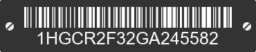 2016 HONDA Accord 1HGCR2F32GA245582 VIN decoded
