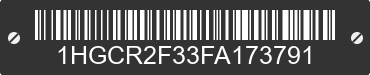 2015 HONDA Accord 1HGCR2F33FA173791 VIN decoded