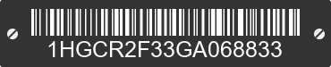 2016 HONDA Accord 1HGCR2F33GA068833 VIN decoded