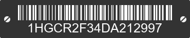 2013 HONDA Accord 1HGCR2F34DA212997 VIN decoded