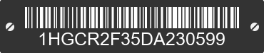 2013 HONDA Accord 1HGCR2F35DA230599 VIN decoded