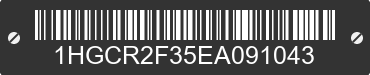 2014 HONDA Accord 1HGCR2F35EA091043 VIN decoded