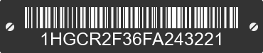 2015 HONDA Accord 1HGCR2F36FA243221 VIN decoded