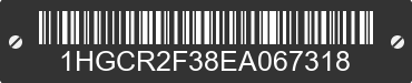 2014 HONDA Accord 1HGCR2F38EA067318 VIN decoded