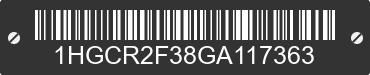 2016 HONDA Accord 1HGCR2F38GA117363 VIN decoded