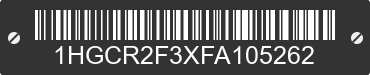 2015 HONDA Accord 1HGCR2F3XFA105262 VIN decoded