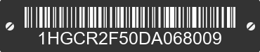 2013 HONDA Accord 1HGCR2F50DA068009 VIN decoded