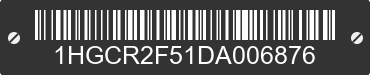 2013 HONDA Accord 1HGCR2F51DA006876 VIN decoded