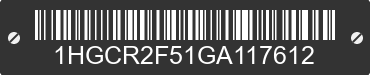 2016 HONDA Accord 1HGCR2F51GA117612 VIN decoded