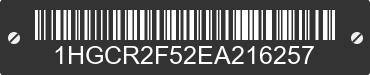 2014 HONDA Accord 1HGCR2F52EA216257 VIN decoded