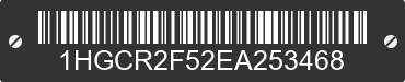 2014 HONDA Accord 1HGCR2F52EA253468 VIN decoded