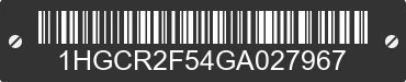 2016 HONDA Accord 1HGCR2F54GA027967 VIN decoded