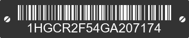 2016 HONDA Accord 1HGCR2F54GA207174 VIN decoded
