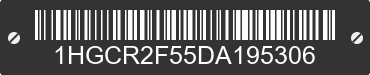 2013 HONDA Accord 1HGCR2F55DA195306 VIN decoded