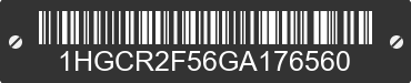 2016 HONDA Accord 1HGCR2F56GA176560 VIN decoded