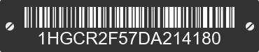 2013 HONDA Accord 1HGCR2F57DA214180 VIN decoded
