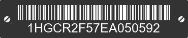2014 HONDA Accord 1HGCR2F57EA050592 VIN decoded
