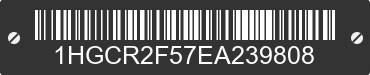2014 HONDA Accord 1HGCR2F57EA239808 VIN decoded