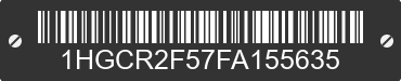 2015 HONDA Accord 1HGCR2F57FA155635 VIN decoded