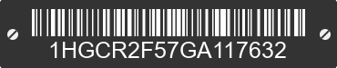 2016 HONDA Accord 1HGCR2F57GA117632 VIN decoded
