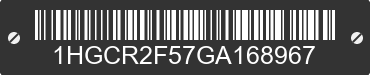 2016 HONDA Accord 1HGCR2F57GA168967 VIN decoded