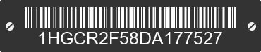 2013 HONDA Accord 1HGCR2F58DA177527 VIN decoded
