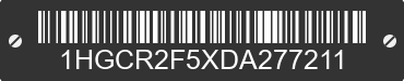 2013 HONDA Accord 1HGCR2F5XDA277211 VIN decoded