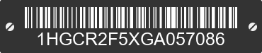 2016 HONDA Accord 1HGCR2F5XGA057086 VIN decoded