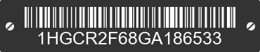 2016 HONDA Accord 1HGCR2F68GA186533 VIN decoded