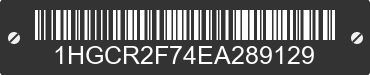 2014 HONDA Accord 1HGCR2F74EA289129 VIN decoded