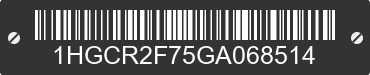 2016 HONDA Accord 1HGCR2F75GA068514 VIN decoded