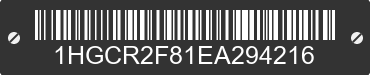2014 HONDA Accord 1HGCR2F81EA294216 VIN decoded