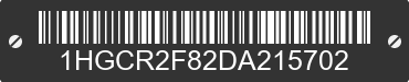2013 HONDA Accord 1HGCR2F82DA215702 VIN decoded