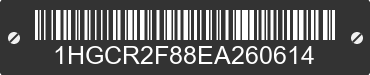 2014 HONDA Accord 1HGCR2F88EA260614 VIN decoded