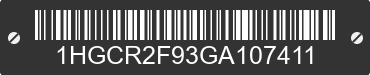 2016 HONDA Accord 1HGCR2F93GA107411 VIN decoded
