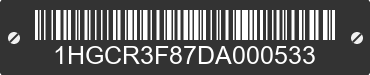 2013 HONDA Accord 1HGCR3F87DA000533 VIN decoded