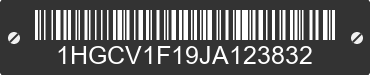 2018 HONDA Accord 1HGCV1F19JA123832 VIN decoded